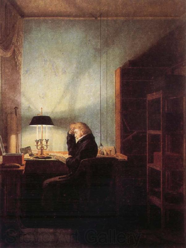 Georg Friedrich Kersting Reader by Lamplight Norge oil painting art